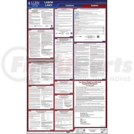 62788 by JJ KELLER - 2022 Hawaii & Federal Labor Law Posters - All-In-One State & Federal Poster (English)