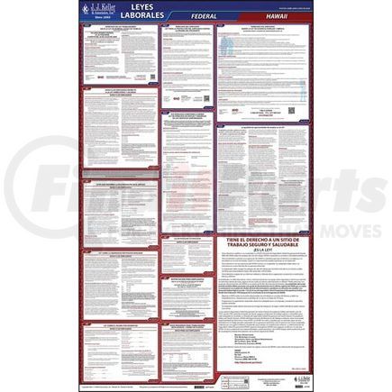 62789 by JJ KELLER - 2022 Hawaii & Federal Labor Law Posters - All-In-One State & Federal Poster (Spanish)