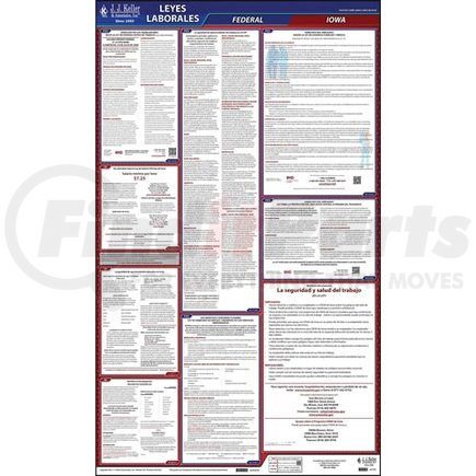 62793 by JJ KELLER - 2022 Iowa & Federal Labor Law Posters - All-In-One State & Federal Poster (Spanish)