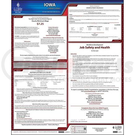 62794 by JJ KELLER - 2022 Iowa & Federal Labor Law Posters - State Only Poster (English)