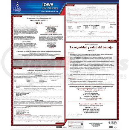 62795 by JJ KELLER - 2022 Iowa & Federal Labor Law Posters - State Only Poster (Spanish)