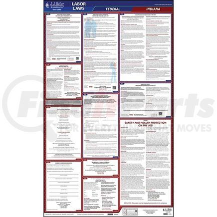 62804 by JJ KELLER - 2022 Indiana & Federal Labor Law Posters - All-In-One State & Federal Poster (English)
