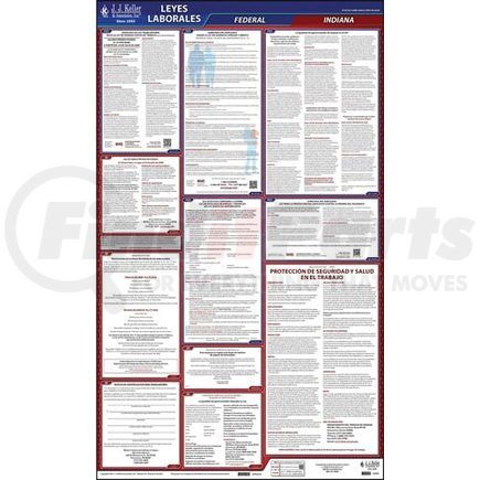 62805 by JJ KELLER - 2022 Indiana & Federal Labor Law Posters - All-In-One State & Federal Poster (Spanish)