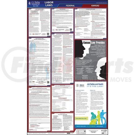 62808 by JJ KELLER - 2022 Kansas & Federal Labor Law Posters - All-In-One State & Federal Poster (English)