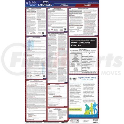 62809 by JJ KELLER - 2022 Kansas & Federal Labor Law Posters - All-In-One State & Federal Poster (Spanish)