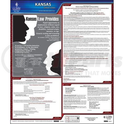 62810 by JJ KELLER - 2022 Kansas & Federal Labor Law Posters - State Only Poster (English)