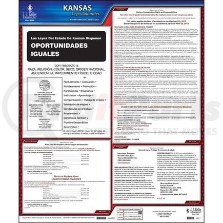 62811 by JJ KELLER - 2022 Kansas & Federal Labor Law Posters - State Only Poster (Spanish)