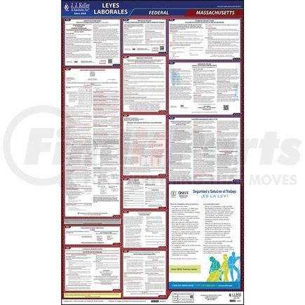 62821 by JJ KELLER - 2022 Massachusetts & Federal Labor Law Posters - All-In-One State & Federal Poster (Spanish)