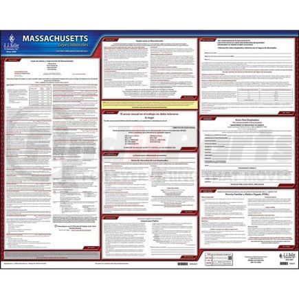 62823 by JJ KELLER - 2022 Massachusetts & Federal Labor Law Posters - State Only Poster (Spanish)