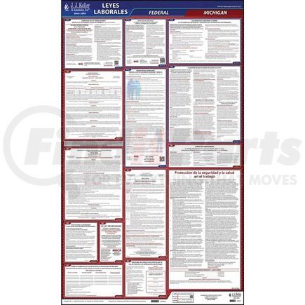 62833 by JJ KELLER - 2021 Michigan & Federal Labor Law Posters - All-In-One State & Federal Poster (Spanish)
