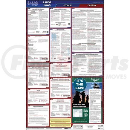 62890 by JJ KELLER - 2022 Oregon & Federal Labor Law Posters - All-In-One State & Federal Poster (English)