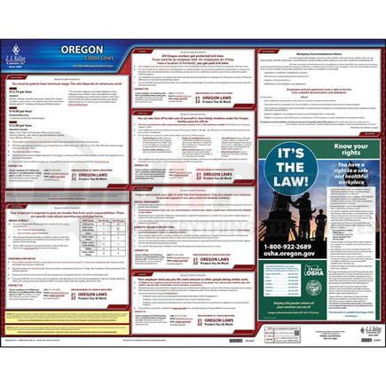 62892 by JJ KELLER - 2022 Oregon & Federal Labor Law Posters - State Only Poster (English)