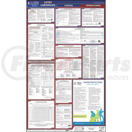 62895 by JJ KELLER - 2022 Pennsylvania & Federal Labor Law Posters - All-In-One State & Federal Poster (Spanish)