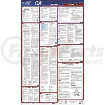 62898 by JJ KELLER - 2022 Puerto Rico & Federal Labor Law Posters - All-In-One State & Federal Poster (English)