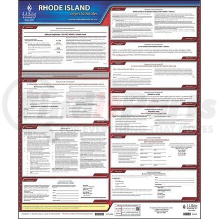 62905 by JJ KELLER - 2021 Rhode Island & Federal Labor Law Posters - State Only Poster (Spanish)