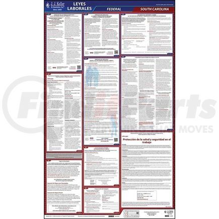 62907 by JJ KELLER - 2022 South Carolina & Federal Labor Law Posters - All-In-One State & Federal Poster (Spanish)