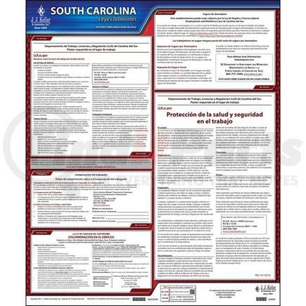 62909 by JJ KELLER - 2022 South Carolina & Federal Labor Law Posters - State Only Poster (Spanish)