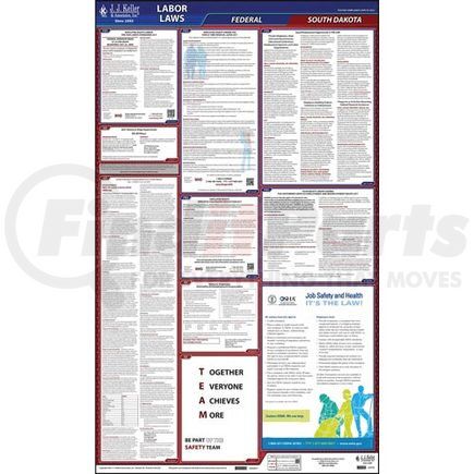 62910 by JJ KELLER - 2022 South Dakota & Federal Labor Law Posters - All-In-One State & Federal Poster (English)