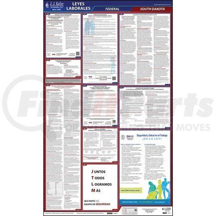 62911 by JJ KELLER - 2022 South Dakota & Federal Labor Law Posters - All-In-One State & Federal Poster (Spanish)