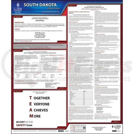 62912 by JJ KELLER - 2022 South Dakota & Federal Labor Law Posters - State Only Poster (English)