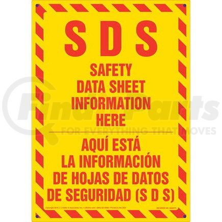 8000379 by JJ KELLER - SDS Safety Data Sheet Information Here Sign - Bilingual - S D S Safety Data Sheet Information Here (Spanish)