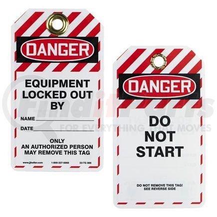 886 by JJ KELLER - Double-Sided Lockout/Tagout Tag - Danger Do Not Start - Danger - Do Not Start Tag