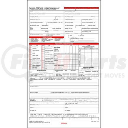 8897 by JJ KELLER - Tanker Test and Inspection Report - 2-Ply - 2-ply, carbonless, 8-1/2" x 14-3/4"