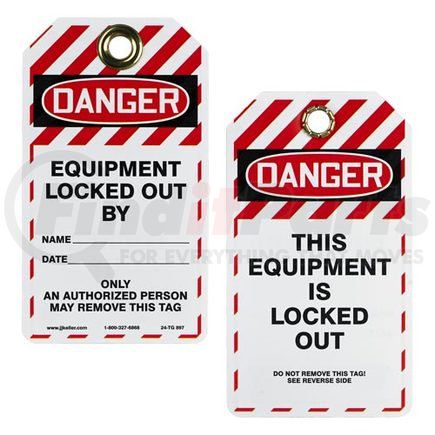 897 by JJ KELLER - Double-Sided Lockout/Tagout Tag - This Equipment Is Locked Out - Danger - This Equipment is Locked Out