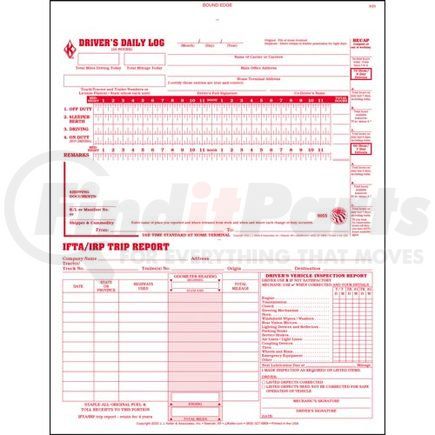 9055 by JJ KELLER - 3-In-1 Driver's Daily Log Book, 3-Ply, Carbonless, Book Format - Stock - Stock Log