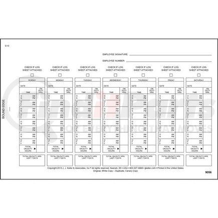 9056 by JJ KELLER - Driver's Exemption Log w/Simplified DVIR - Short-Haul Operations - Stock - Stock Log