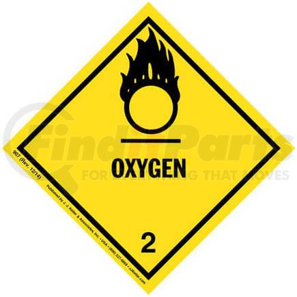907 by JJ KELLER - Class 2 Oxygen Labels - Paper, 500 Labels/Roll