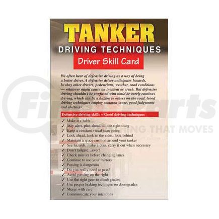 9091 by JJ KELLER - Tanker Driving Techniques - Driver Skills Cards - Tanker Driving Techniques -  Skills Cards