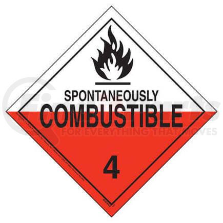 915 by JJ KELLER - Division 4.2 Spontaneously Combustible Placard - Worded - 176 lb Polycoated Tagboard