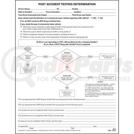 JJ Keller 9372 Post-Accident Testing Determination and Regulations - Post-Accident Testing Determination/Regulations Forms