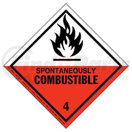 JJ Keller 811 Class 4 Spontaneously Combustible Labels - Paper, 500 Labels/Roll
