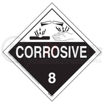 823 by JJ KELLER - Class 8 Corrosive Placard, Worded, 4 mil, Vinyl Permanent Adhesive