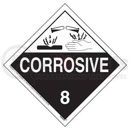 824 by JJ KELLER - Class 8 Corrosive Placard - Worded - 20 mil Polystyrene, Unlaminated