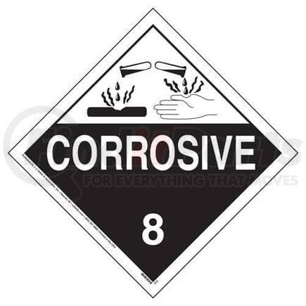 826 by JJ KELLER - Class 8 Corrosive Placard - Worded - 4 mil Vinyl Removable Adhesive