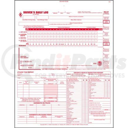 8536 by JJ KELLER - 5-In-1 Driver's Daily Log Book, 2-Ply, Carbonless - Stock - Stock Log