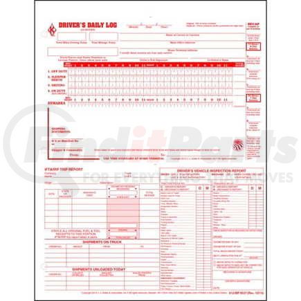 8537 by JJ KELLER - 5-In-1 Driver's Daily Log, Loose-Leaf Format - Retail Packaging - 31 Sets of Forms per Pack