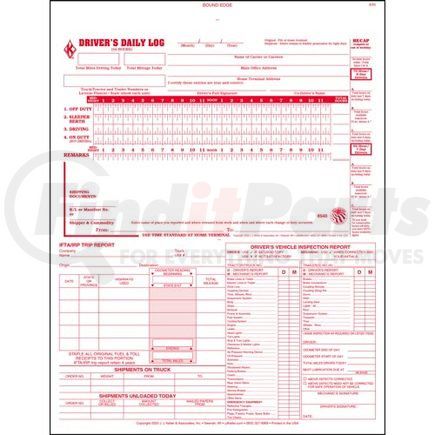 8540 by JJ KELLER - 5-In-1 Driver's Daily Log Book, 2-Ply, w/Carbon - Stock - Stock Log