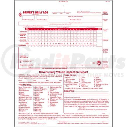 8545 by JJ KELLER - 2-In-1 Driver's Daily Log Book w/Detailed DVIR, 2-Ply, Carbonless, w/Simplified Recap - Stock - Stock Log