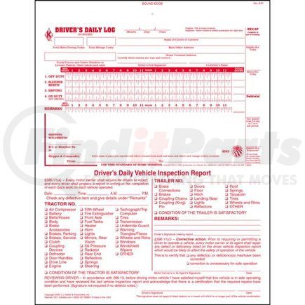 JJ Keller 8545 2-In-1 Driver's Daily Log Book w/Detailed DVIR, 2-Ply, Carbonless, w/Simplified Recap - Stock - Stock Log