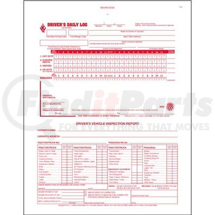 8550 by JJ KELLER - 2-In-1 Driver's Daily Log Book w/Detailed DVIR, 2-Ply, w/Carbon, No Recap - Stock - Stock Log