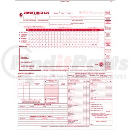 JJ Keller 8556 5-In-1 Driver's Daily Log Book, 3-Ply, Carbonless - Stock - Stock Log