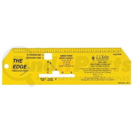 8562 by JJ KELLER - The Edge Professional Driver's Ruler - 2" x 7-1/4"