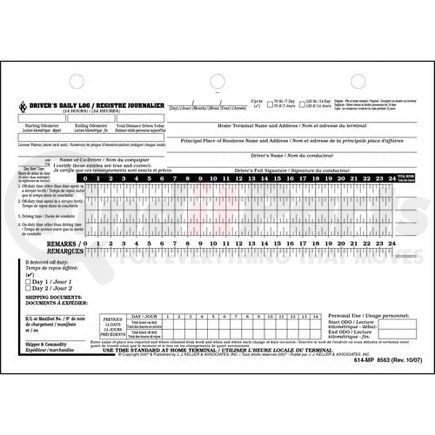 8563 by JJ KELLER - Canadian Driver's Daily Log, Bilingual - Retail Packaging - Canadian Driver’s Daily Log - Retail Packaging