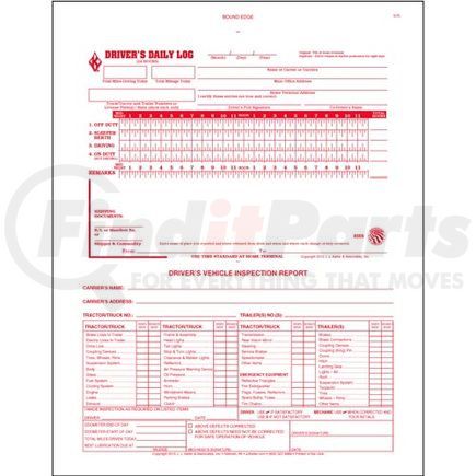 8569 by JJ KELLER - 2-In-1 Driver's Daily Log Book w/Detailed DVIR, 3-Ply, w/Carbon, No Recap - Stock - Stock Log