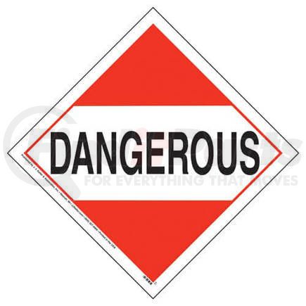 86 by JJ KELLER - Dangerous Placard - Worded - 4 mil Vinyl Removable Adhesive