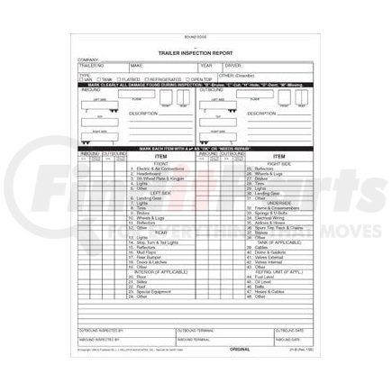 860 by JJ KELLER - Trailer Inspection Report, 2-Ply, Book Format - Stock - 2-ply, book format